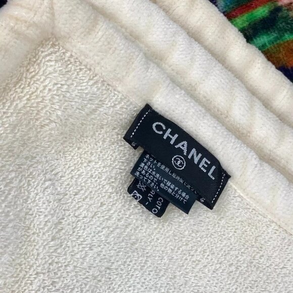 Auth CHANEL 16C Overall handle Bath towel interior throw blanket beach towel - Picture 9 of 10